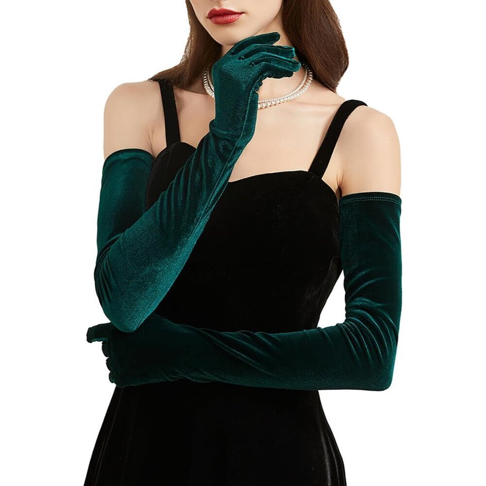 Velvet Opera Gloves 1920s Flapper Elbow-Length Evening Party Accessories